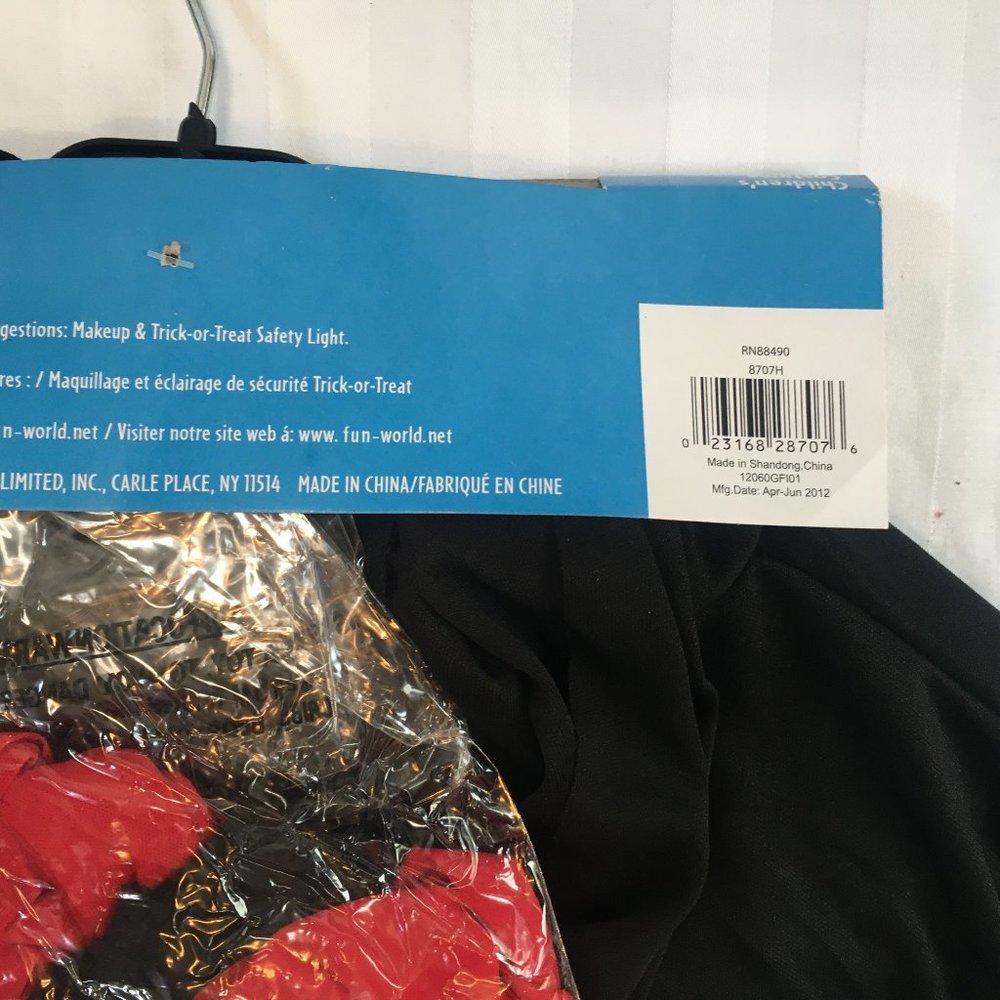 Black Ninja Boys Child Kid Halloween Costume Size 12 to 14 Fun World New - Picture 11 of 12